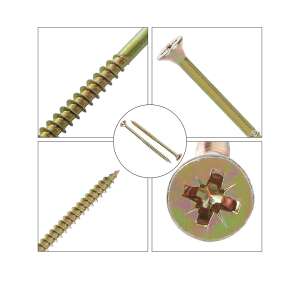 Facsavar, M6x160 mm, süllyesztett fej, részben menetes, DIN7505, PZ3, sárga horganyzott acél screw - Screw