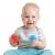 Baby playing with Clementoni Clemmy Soft Touch & Play Building Blocks, red and blue