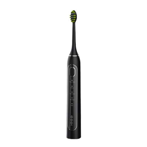 BLEKSY® Sonic Electric Toothbrush, Black, 42,000 Vibrations Per Minute, 120 Day Battery Life, 2 DuPont Brush Heads