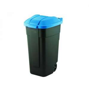 Coș de gunoi cu roți 110L negru/albastru
