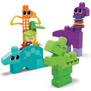 Set de construcție Mega Bloks Dinozauri, 24 piese, cu T-Rex, Brontosaurus, Pterodactyl și Stegosaurus - Jocuri de constructie - Lego