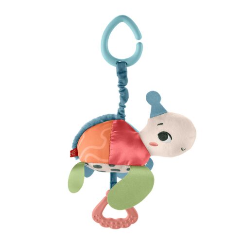 Angled view of Fisher-Price Föl-le teknőcpajti turtle stroller toy