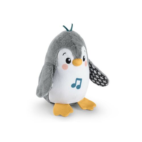 Vedere în unghi a jucăriei de pluș pinguin de echilibru Fisher-Price