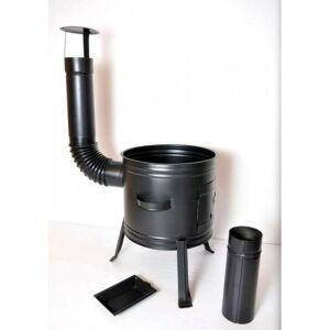 Complete Parti 36 cauldron stove set with chimney and ash tray - Cauldron & Cauldron Basis