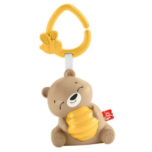 Fisher-Price Sensimals Beary Soothing Sound Machine, smeđi plišani medvjedić s saćem, koji se može pričvrstiti na kolica ili autosjedalicu