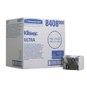 Kleenex Ultra hajtogatott toalettpapír, 2 rétegű, 7200 lapos, nagy kiszerelés - WC-papír