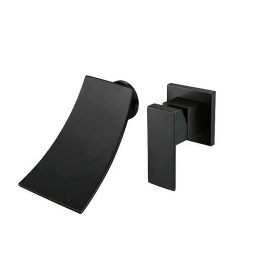 Blackswan M3 waterfall bathroom sink faucet, black model, 18 cm