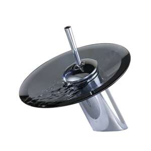 Blackswan M8 Waterfall Bathroom Sink Faucet with Black Safety Glass, 11.5 cm Diameter - Nonbrand Faucet