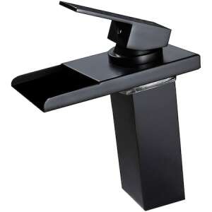 Blackswan Cascada M34 fürdőszoba mosogató csaptelep, matt fekete, 32 cm - Nonbrand Csaptelep