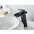 Blackswan M35 waterfall bathroom sink faucet in antique black finish with blue LED light, running water