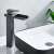 Blackswan M35 waterfall bathroom sink faucet in antique black finish installed on a white countertop