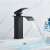 Blackswan M52 bathroom sink faucet in use, waterfall spout, matte black finish