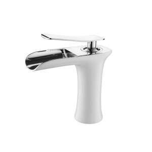 Blackswan M57 Waterfall Bathroom Sink Faucet, White/Chrome, 16cm - Faucet