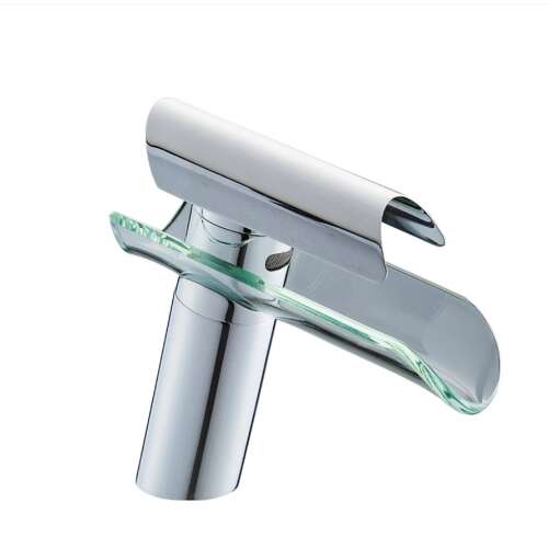 Robinet de chiuvetă pentru baie Blackswan M63, model crom/sticlă