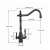 Blackswan M71 Matte Black Kitchen Sink Faucet Dimensions
