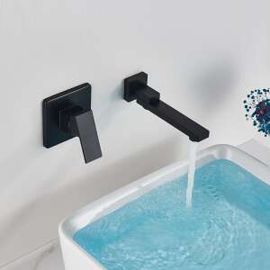 Blackswan M73 Matt Schwarz Badezimmer Waschbecken Armatur mit Wasserfluss - Wasserhahn