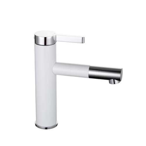 Robinet de chiuvetă pentru baie Blackswan M76, alb/crom, 19,5 cm