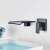 Blackswan waterfall bathroom sink faucet, matte black, M77 model, installed in bathroom