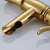Close-up of Blackswan M78 Waterfall Bathroom Sink Faucet spout, Gold