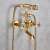 Blackswan M27 gold bathtub faucet set with shower head and water flowing