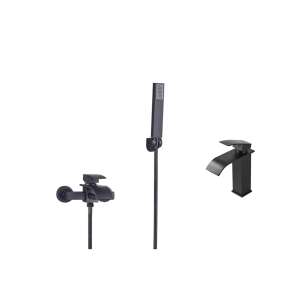 Blackswan M52 matte black bathtub faucet and sink faucet set - Faucet