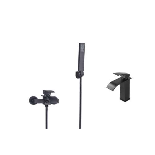 Set de baterii pentru cadă și chiuvetă Blackswan M52, negru mat