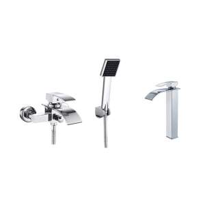 Blackswan M85 Badewannen- und Waschbeckenarmatur-Set, Chrom-Finish, Wasserfall-Design - Wasserhahn