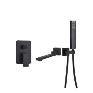 Blackswan M73 mattschwarzes Badewannenarmatur-Set mit Duschkopf - Brausegarnitur