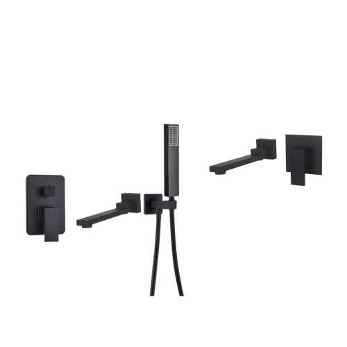 Set de baterii pentru cadă și chiuvetă Blackswan M73, negru mat