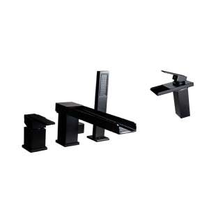 Set de baterii pentru cadă și chiuvetă Blackswan M32, negru mat - Nonbrand Robinet