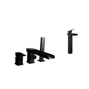 Set slavine za kadu i slavine za umivaonik, Blackswan, tip M34, mat crni model, veličina 25,5 cm 102638983 - Nonbrand Slavina