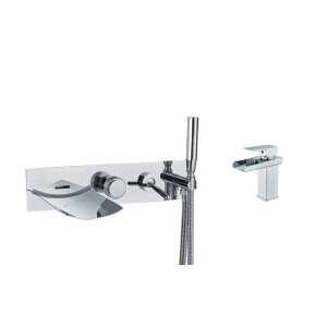 Blackswan M30 Badewannen- und Waschbeckenarmatur-Set, Chrom, Wasserfall-Design - Nonbrand Wasserhahn