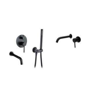 Blackswan M68 matte black bathtub and sink faucet set, 22 cm - Nonbrand Faucet