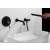 Blackswan M68 matte black bathtub faucet set with shower, wall mounted, water flowing, close-up