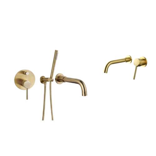 Blackswan M69 Bathtub and Sink Faucet Set, Matt Gold model, 20 cm