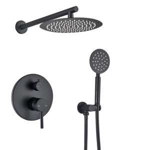 Slavina za tuš, Blackswan, tip M68.8, ultra tanki mat crni model, veličina 20 cm 102639105 - Set za tuširanje