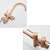 Blackswan M51.2 freestanding bathtub faucet in rose gold, 118 cm, close-up of the control knobs and spout