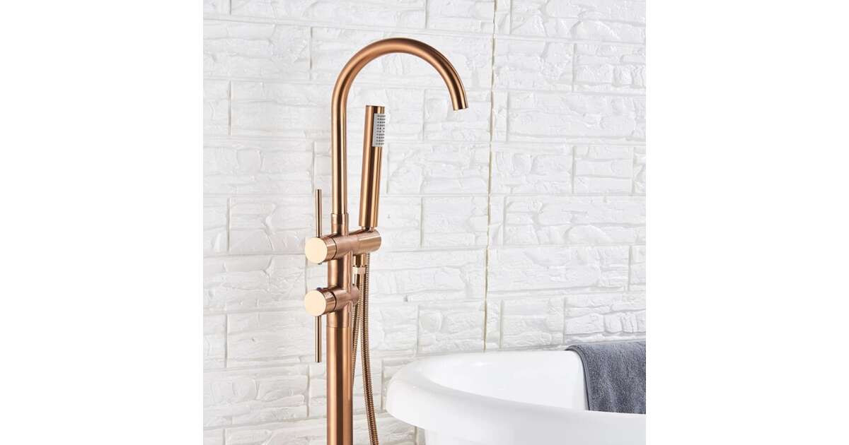 Freestanding bathtub faucet, Blackswan, M51.2 type, rose gold model, size 118 cm 102639238