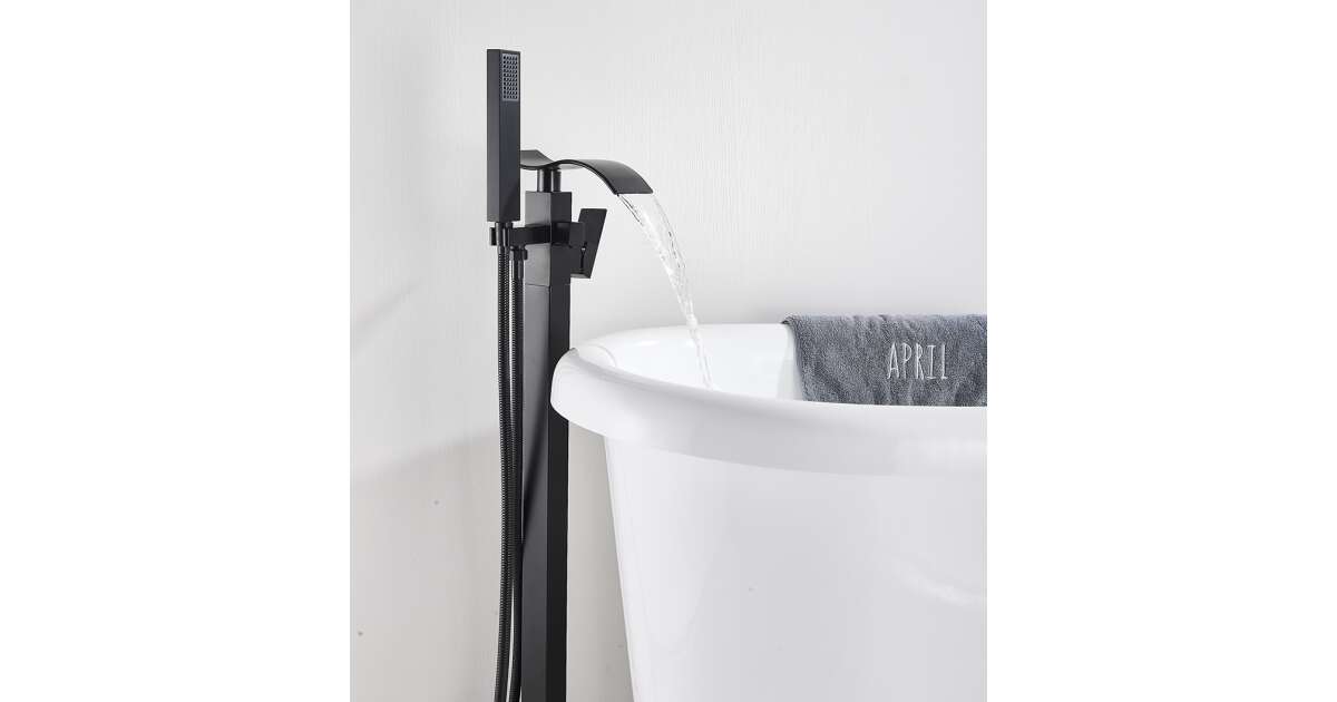 Freestanding Bathtub Faucet, Blackswan, M53 Waterfall Type, Matt Black Model, Size 104 cm 102639256