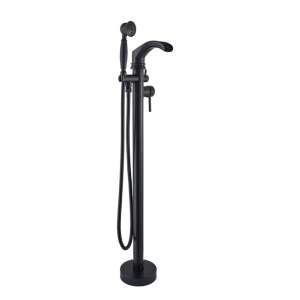 Freistehender Badewannenhahn, Blackswan, Wasserfalltyp M55, mattschwarzes Modell, Größe 96 cm 102639263