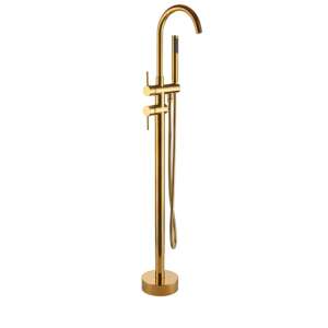 Freistehender Badewannenhahn, Blackswan, Typ Cascada M60, glänzendes Goldmodell, Größe 116 cm