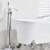 Blackswan freestanding bathtub faucet, M84 type, chrome finish, installed in a bathroom