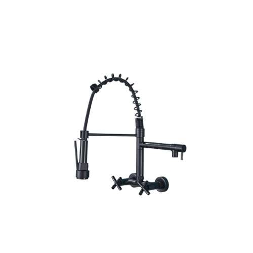 Baterie chiuveta bucatarie, Blackswan, Tip M1, model negru cu montare pe perete si 2 moduri, dimensiune 43 cm