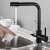 Blackswan M4 kitchen faucet with filtered water outlet, matte black, 360° rotation, in use
