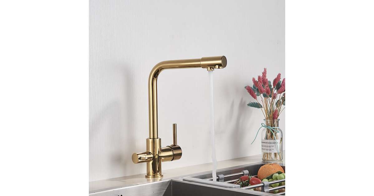 Blackswan M5 type kitchen faucet with filtered water outlet, gold model, 32 cm 102639354
