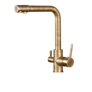 Blackswan M8 konyhai mosogató csaptelep, szűrt vízkivezetéssel, antik bronz modell, 33,5 cm - Nonbrand Csaptelep