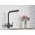 Blackswan M10 kitchen faucet with filtered water outlet, black model with white dots, 31 cm, in use in a kitchen sink