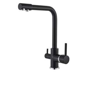 Blackswan M10 Küchenarmatur mit gefiltertem Wasserablauf, schwarzes Modell mit weißen Punkten, 31 cm - Wasserhahn