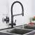 Blackswan M15 kitchen faucet with pull-out sprayer, matte black, close-up of the switch