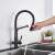 Blackswan M15 kitchen faucet with pull-out sprayer, matte black, installed in a kitchen sink